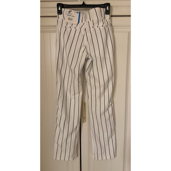 New With Tags Champro Baseball Pants White With Black Pinstripe Youth Medium - Picture 3 of 5